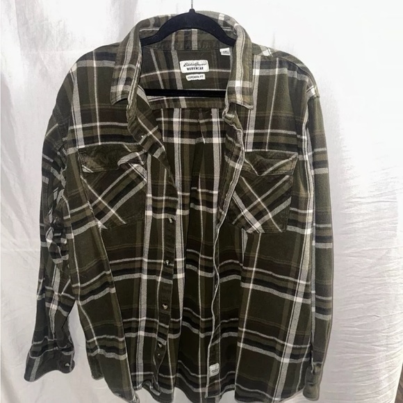 EDDIE BAUER WORKWEAR FORMAN FIT MENS LONG SLEEVE BUTTON DOWN FLANNEL XXL HEAVY - Picture 1 of 4